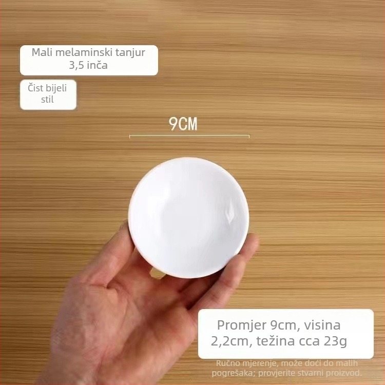 Melamin dip tanjur, okrugli oblik, cvjetni uzor, retro stil, za umake