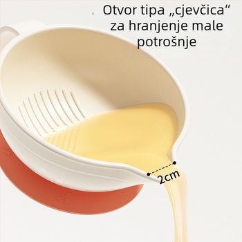 Set zdjele za hranjenje beba s kašikom, PP materijal, za djecu od 3 mjeseca i više