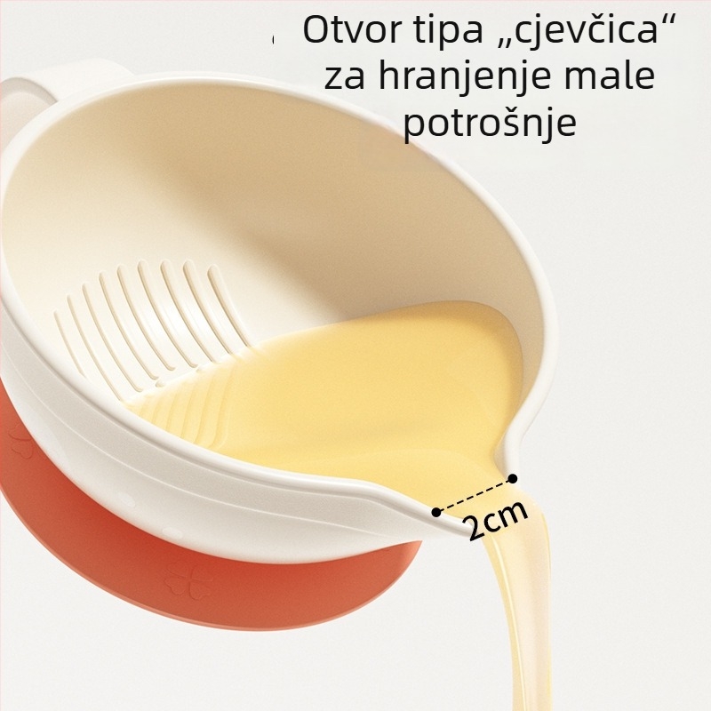 Set zdjele za hranjenje beba s kašikom, PP materijal, za djecu od 3 mjeseca i više