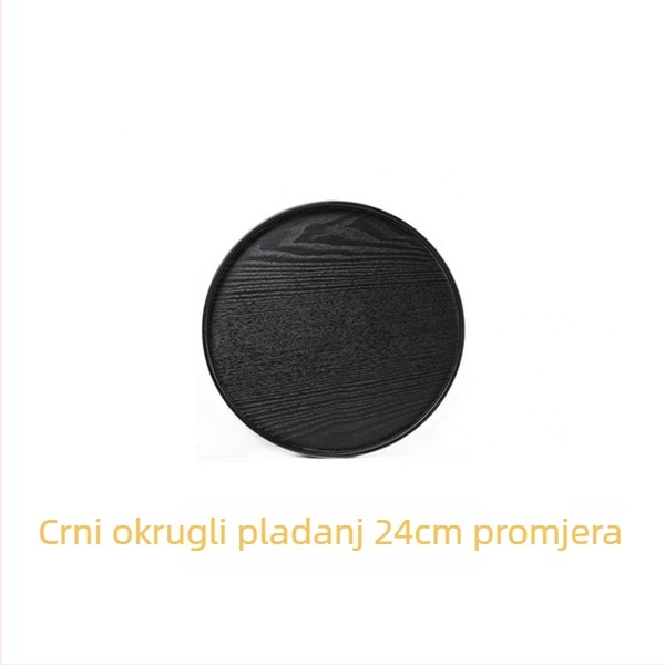 Drveni okrugli pladanj u japanskom stilu za čaj i voće