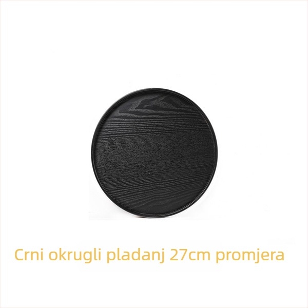 Drveni okrugli pladanj u japanskom stilu za čaj i voće