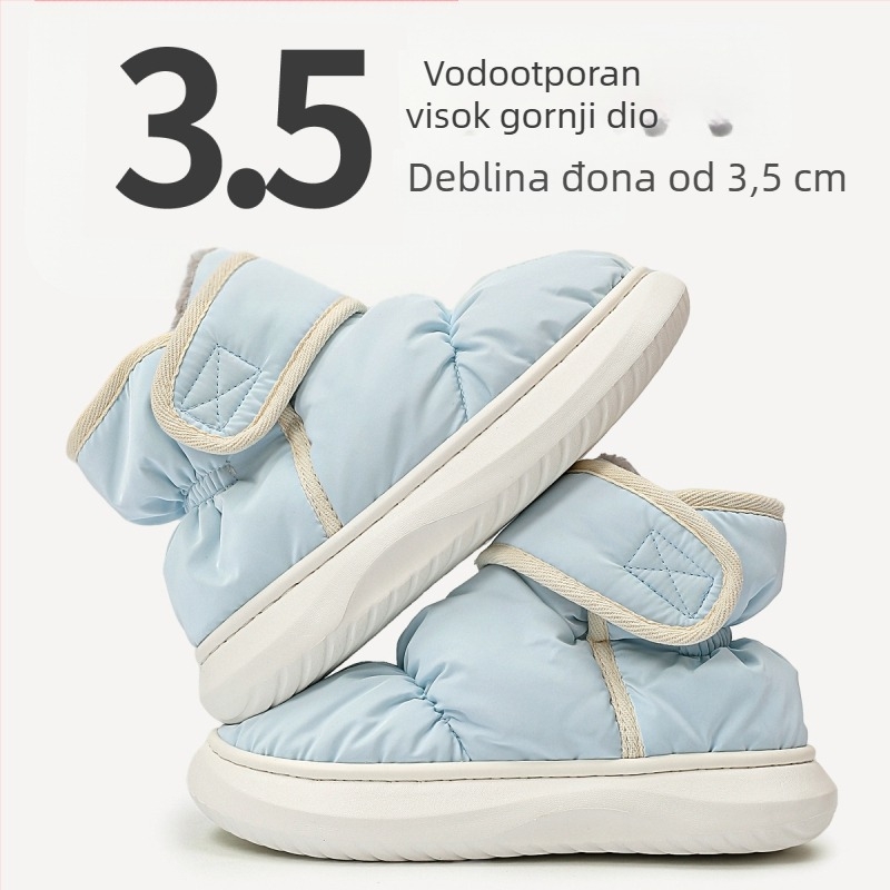 Unisex papuče s flecom, EVA đon, protuklizne, debele za toplinu, omot pete