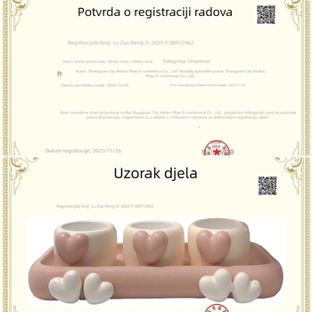 Lonac od smole u obliku srca s likom crtića za sukulente – kreativni stolni lonac, mini lonac