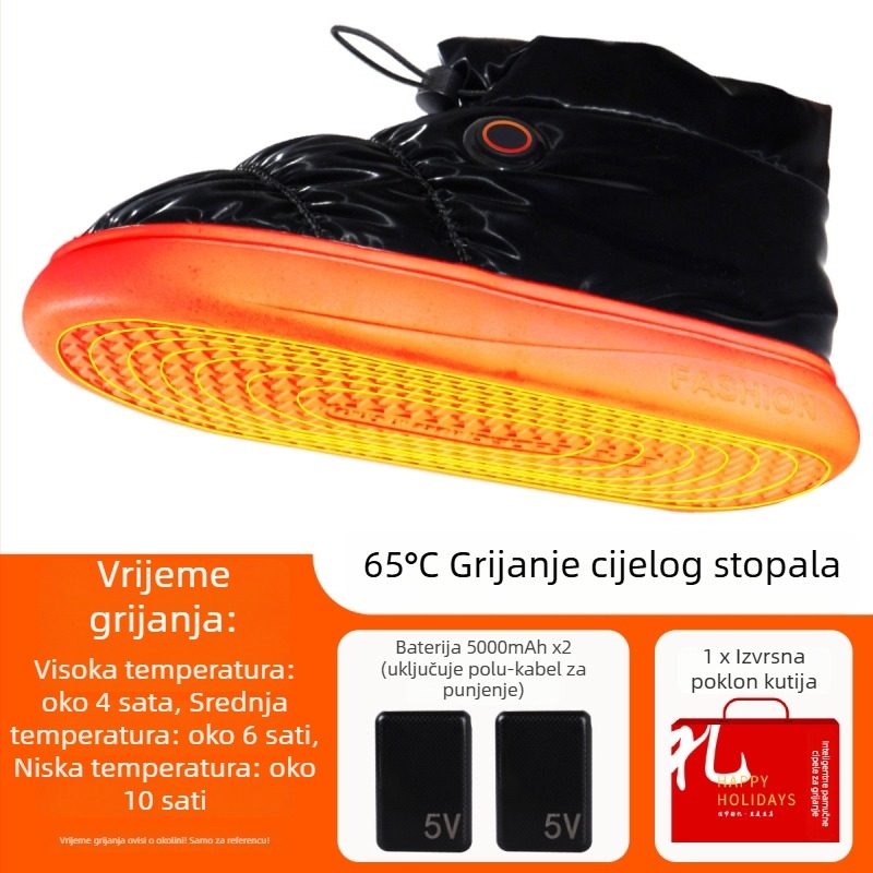 Unisex USB grijane papuče s odvojivom i pranom pamukom, električne papuče za dom i ured