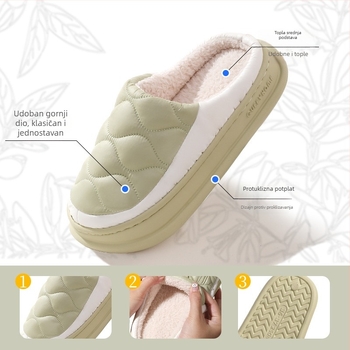 Pamukaste papuče za zimu, vodootporne, tople, protiv mirisa, unisex, debeli EVA potplat za unutarnju i vanjsku uporabu