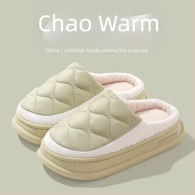Pamukaste papuče za zimu, vodootporne, tople, protiv mirisa, unisex, debeli EVA potplat za unutarnju i vanjsku uporabu