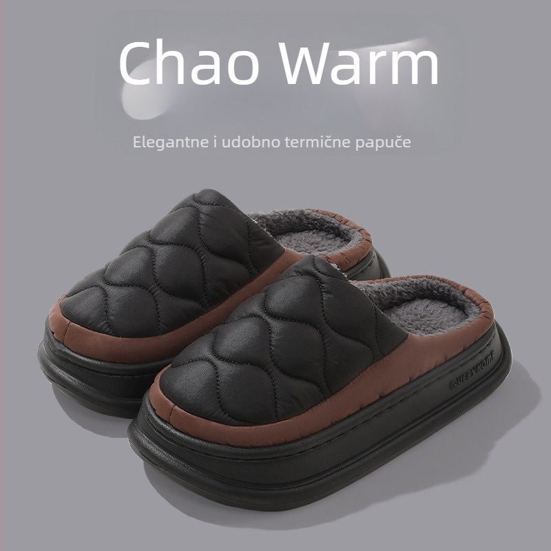 Pamukaste papuče za zimu, vodootporne, tople, protiv mirisa, unisex, debeli EVA potplat za unutarnju i vanjsku uporabu