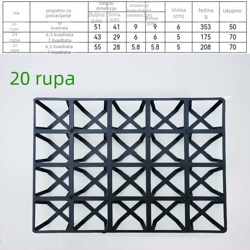 Kvadratna plastična posuda za klijanje s donjim spremnikom hranjive tvari, proizvedena injekcijskim prešanjem, otporna na koroziju, pogodna za sukulente
