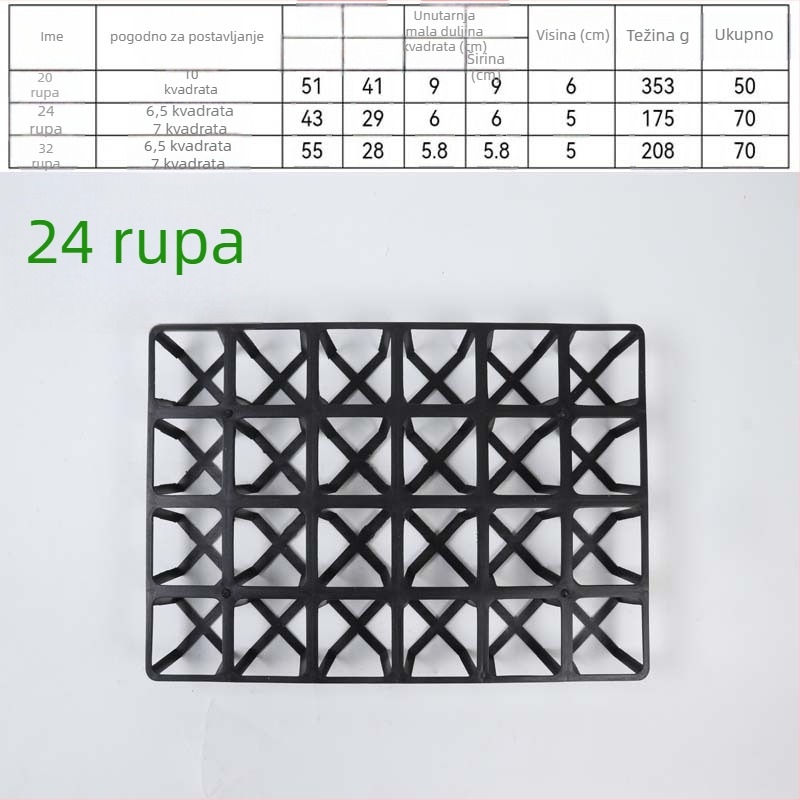Kvadratna plastična posuda za klijanje s donjim spremnikom hranjive tvari, proizvedena injekcijskim prešanjem, otporna na koroziju, pogodna za sukulente
