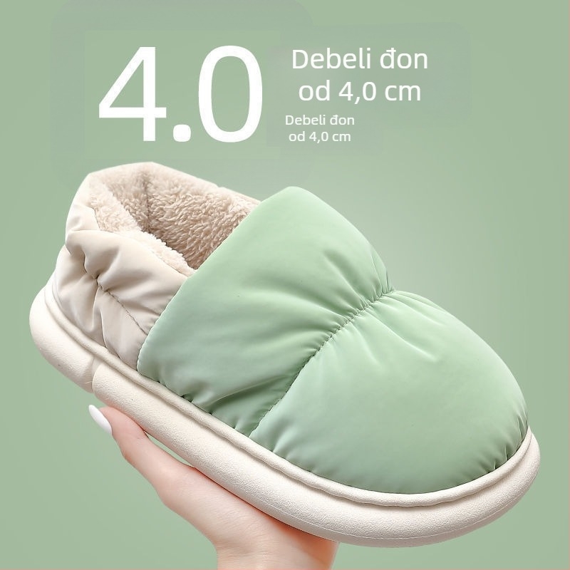 Unisex zimske papuče od pamuka, s plišastim podstavom, vodootporne, protuklizne