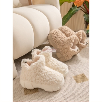 Ženske snježne čizme s debelim potplatom i platformom za povećanje visine, podstavljene umjetnim plišem, vodootporne