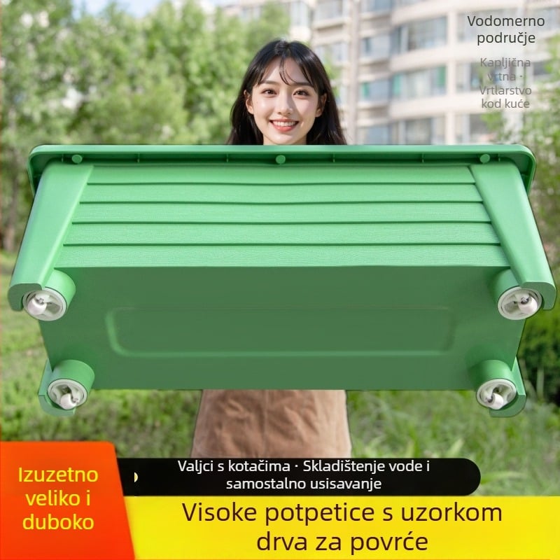 Lonac za cvijeće od jednobojnog glaziranog porcelana, stoji na podu, za kućno vrtlarstvo — Aquatic Field