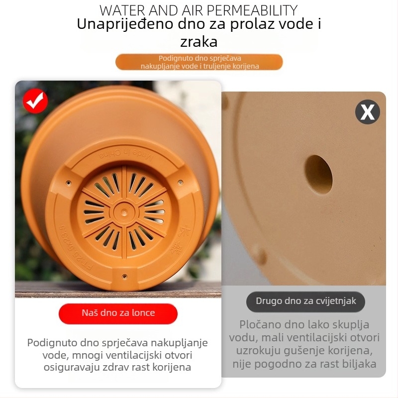 Saksija za cvijeće od smole i imitacijske keramike, prozračna, otporna na deformacije i koroziju, čvrsta i izdržljiva, štednja vode, za zidnu montažu, modularna, stolna, podna ili viseća