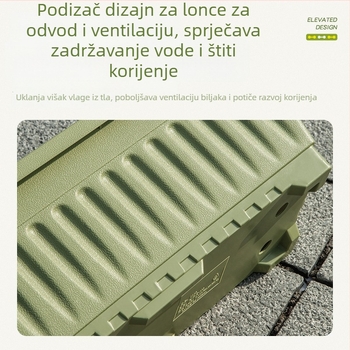 Saksija za pod, pravokutna plastična, PP smola, čvrsta i izdržljiva, za kućnu njegu i balkon