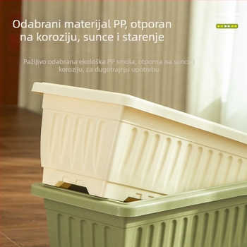 Saksija za pod, pravokutna plastična, PP smola, čvrsta i izdržljiva, za kućnu njegu i balkon