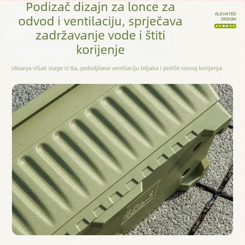 Saksija za pod, pravokutna plastična, PP smola, čvrsta i izdržljiva, za kućnu njegu i balkon