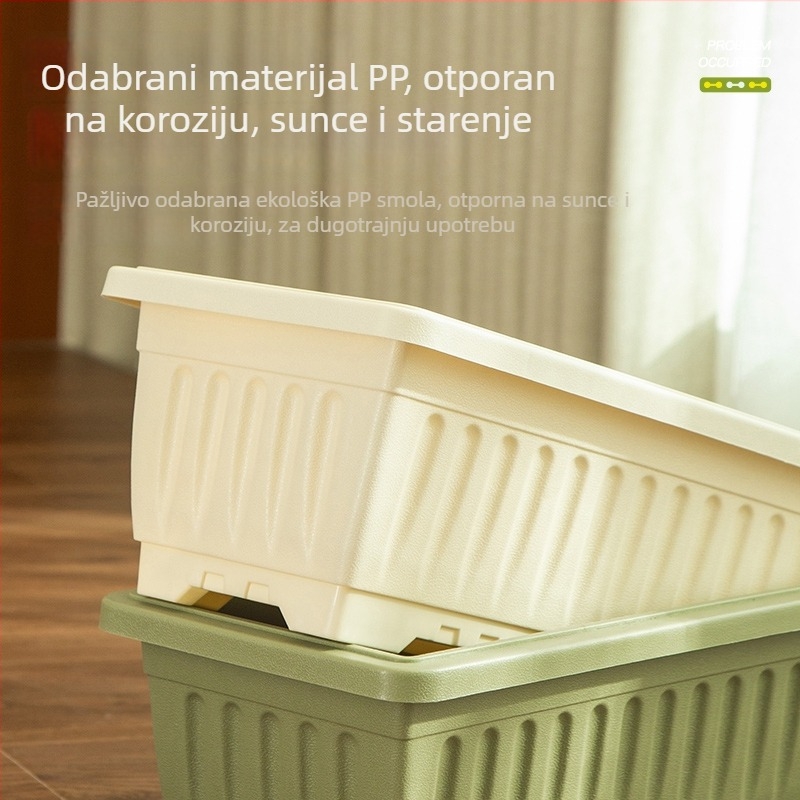 Saksija za pod, pravokutna plastična, PP smola, čvrsta i izdržljiva, za kućnu njegu i balkon