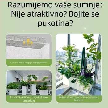 Vanjska posuda za cvijeće od magnezijske gline, antikorozivni materijal, mat sprej završni sloj, pogodna za zidnu, stolnu, podnu ili viseću upotrebu