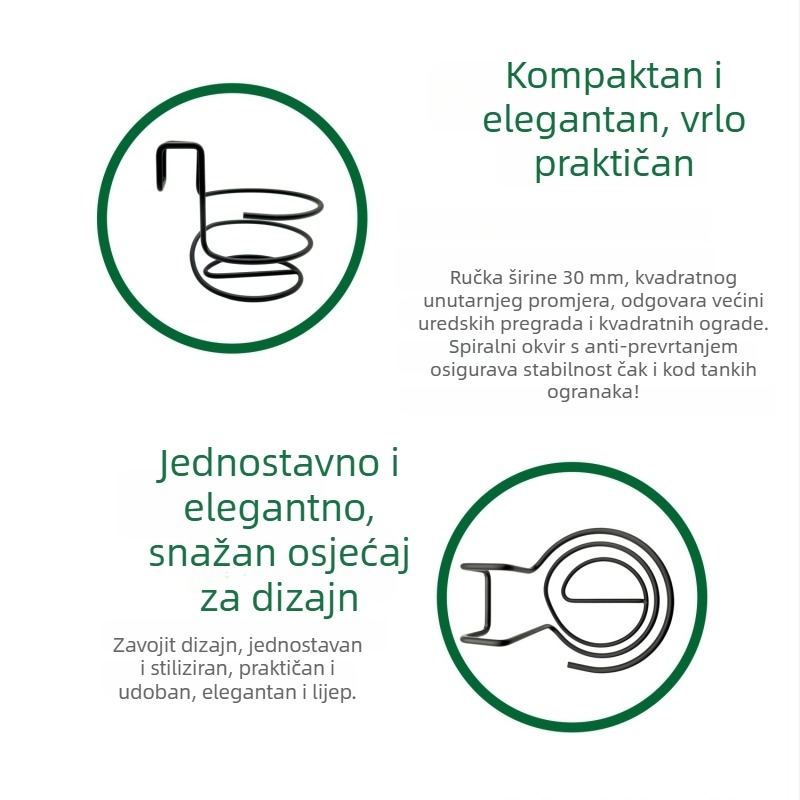 Metalni držač biljaka za zid ili stol, posuda/okvir, otporan na koroziju, čvrst, s 3D zakrivljenjem i pečenim premazom