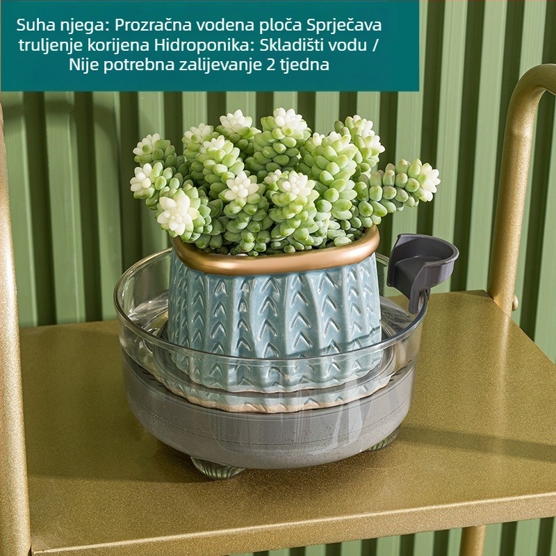 Podmetač za biljke – prozračna, izdržljiva plastična osnova za stolnu ili podnu upotrebu; jednostavan stil; pogodna za kućni namještaj, kućnu hortikulturu i balkonsku vrtlariju; Pan-color