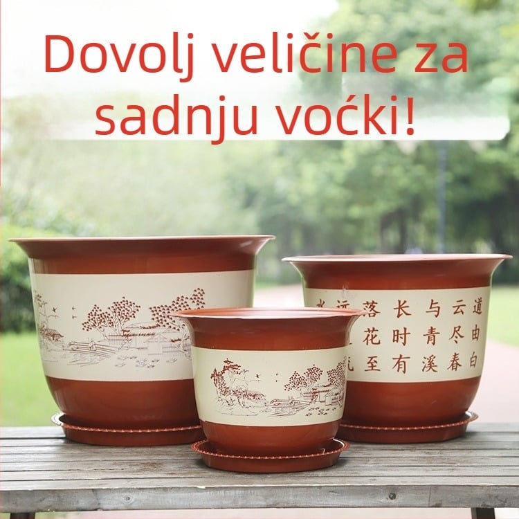 Cvjetni lonac od smole s imitacijom ljubičastog pijeska, debeli dizajn, injekcijsko oblikovanje, pogodan za stol ili pod