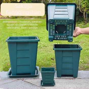 Trokutasti lonac za cvijeće s kontrolom korijena, debeli i izdržljivi plastični lonac, velik