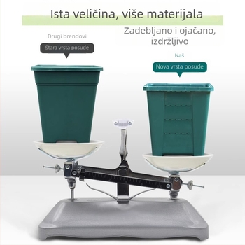 Trokutasti lonac za cvijeće s kontrolom korijena, debeli i izdržljivi plastični lonac, velik
