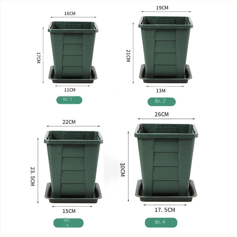 Trokutasti lonac za cvijeće s kontrolom korijena, debeli i izdržljivi plastični lonac, velik