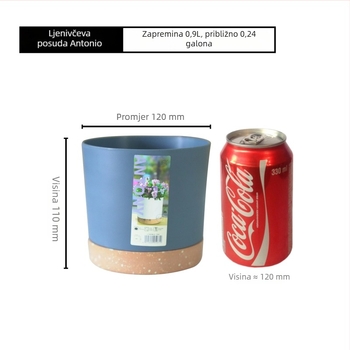 Anthony Nordic plastični lonac za cvijeće od smole s imitacijom keramike, dubok i visok, veliki plastični lonac s pladnjem za zelenu pothos biljku