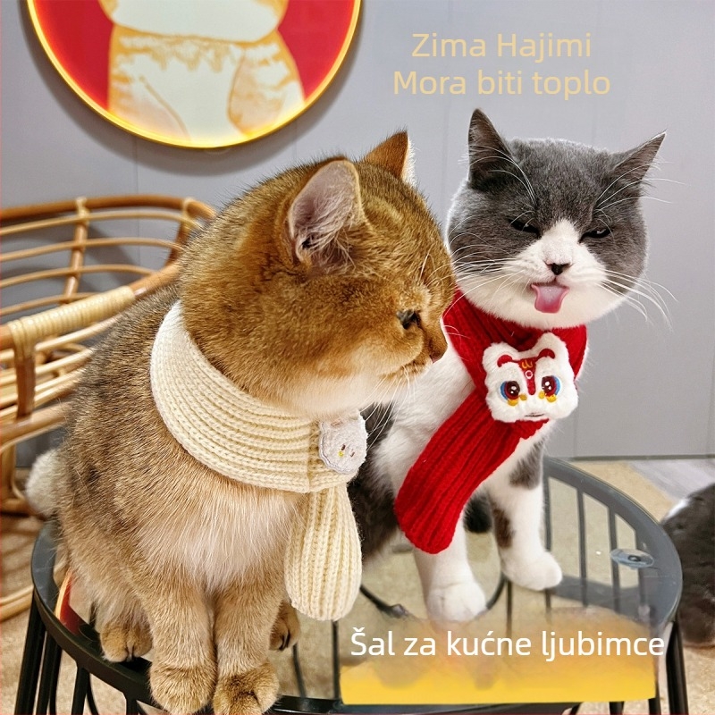 Šal za psa s motivom Buđenje lava (Vuna; ručno kukičanje; zima; hip-hop stil)