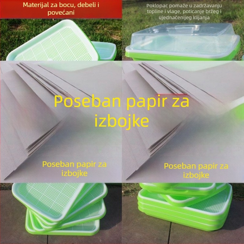 Posuda za sadnice, PVC, samostojeća, hidroponska mreža za uzgoj graška i klica graha, kućni vrt