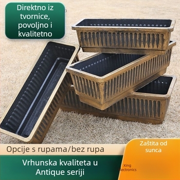 Pravokutna kutija za sadnju za krovnu terasu, velika posuda od smole za vanjsku povrtnu baštu