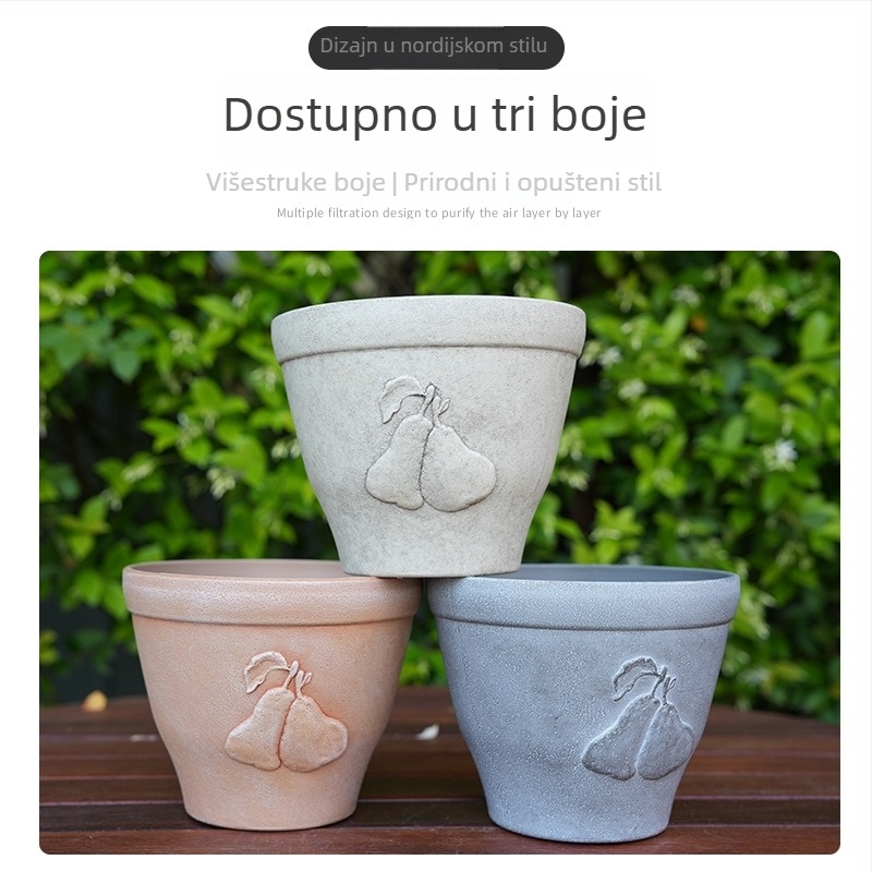 Saksija za cvijeće od smole, biodegradibilna i otporna na koroziju, podna verzija, pogodna za kućnu i balkonsku vrtu
