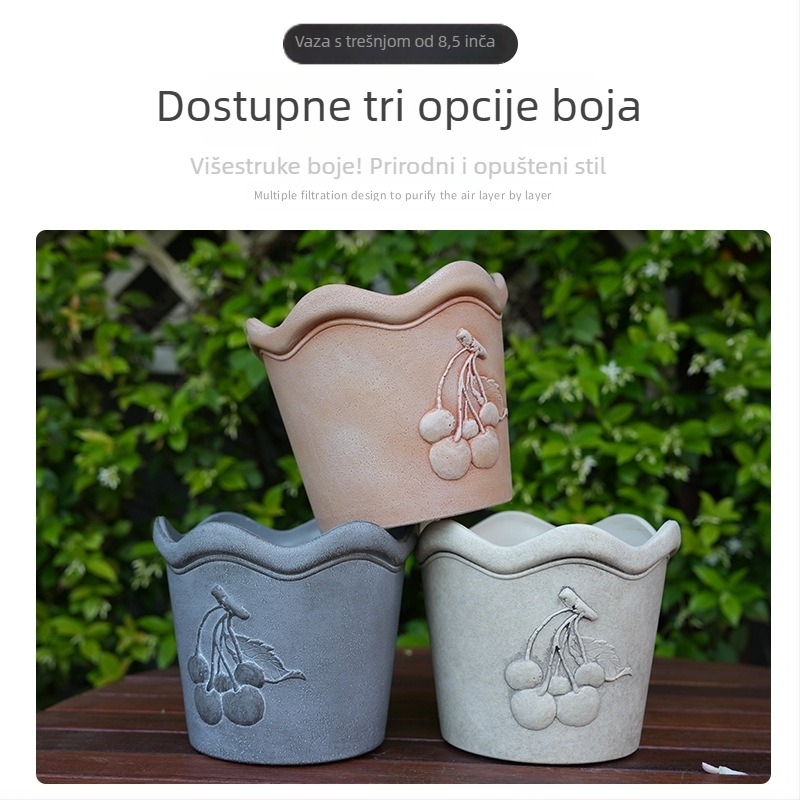 Saksija za cvijeće od smole, biodegradibilna i otporna na koroziju, podna verzija, pogodna za kućnu i balkonsku vrtu