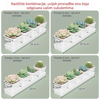 Kvadratna plastična posuda za cvijeće, prozračna i izdržljiva, za stolnu upotrebu, izrađena injekcijskim oblikovanjem.
