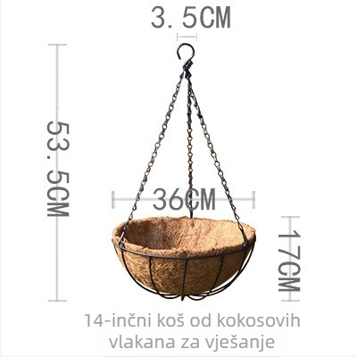 Viseći cvjetni koš, kružnog oblika, od željeznog umjetničkog materijala, europski stil, marka Create Season