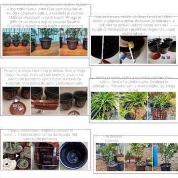 Saksija od smole, klasičan stil, višestruka upotreba (stolna, podna, viseća)