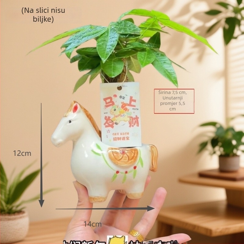 2026 model: keramički lonac za cvijeće s karikaturalnim stilom, ručno oslikan, štedi vodu i otporan na sušu, za stolnu upotrebu, pod ili stohovljiv