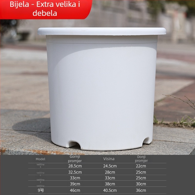 Saksija za cvijeće od PPR-modificirane plastike, podna, jednostavan dizajn, za kućnu i vrtlarstvo upotrebu