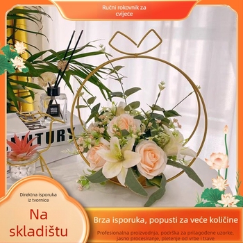 Ručni kovani stalak za unutarnje biljke, metalni držač za izlaganje cvijeća (pladanj/nosač), prozračan i otporan, za podnu ili kombiniranu upotrebu
