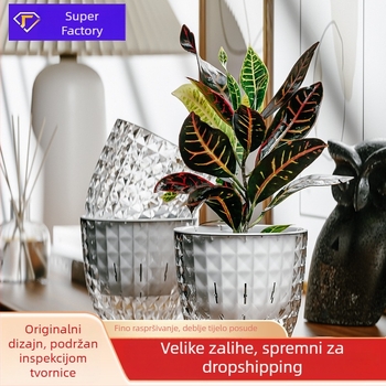 Plastični lonac za cvijeće za stol ili pod, jednopločno oblikovan, proziran, otporan na koroziju, štednja vode