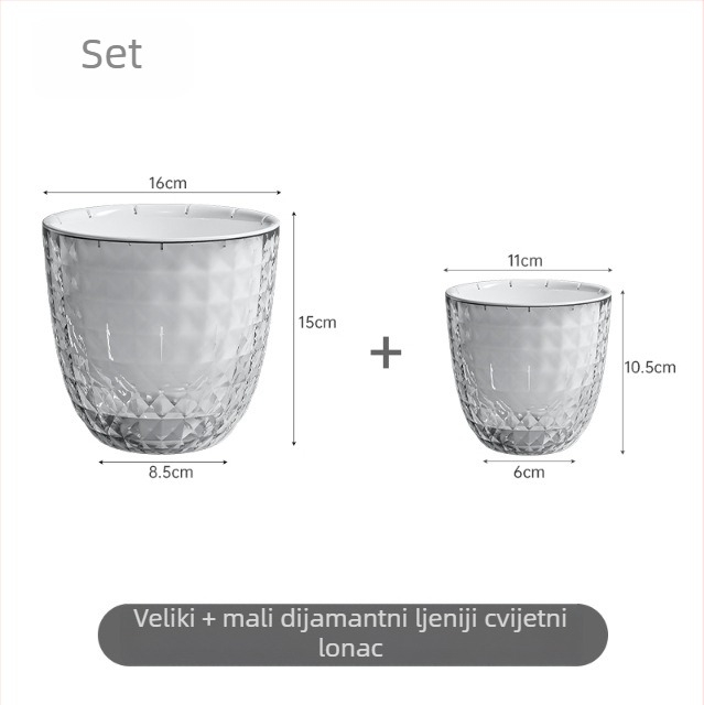 Plastični lonac za cvijeće za stol ili pod, jednopločno oblikovan, proziran, otporan na koroziju, štednja vode