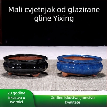 Saksija za cvijeće, prozračna ručno izrađena glina, za stol ili pod, jednostavan stil za dom i ured