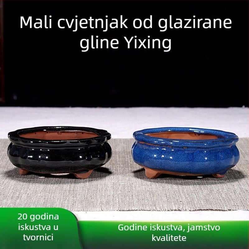 Saksija za cvijeće, prozračna ručno izrađena glina, za stol ili pod, jednostavan stil za dom i ured