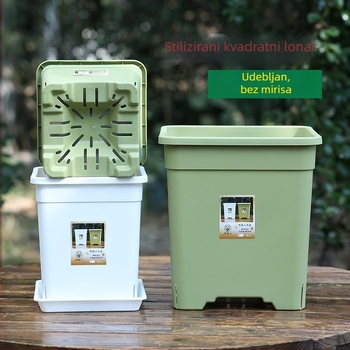 Plastični lonac za cvijeće, četvrtastog oblika, s kontrolom korijena, gusta smola, pogodan za ružu i klematis