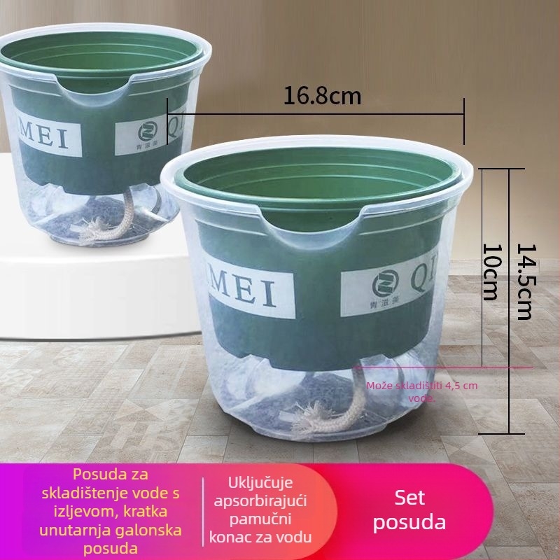 Plastični cvjetni lonac s minimalističkim dizajnom, otporan na koroziju i izdržljiv, pogodan za montažu na zid, na stol ili na pod.