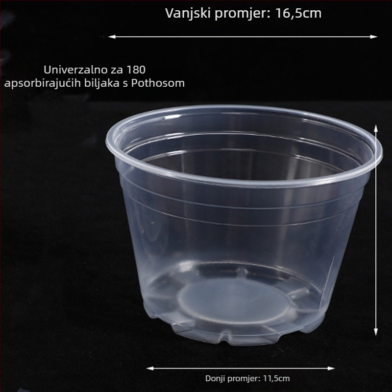 Plastični cvjetni lonac s minimalističkim dizajnom, otporan na koroziju i izdržljiv, pogodan za montažu na zid, na stol ili na pod.