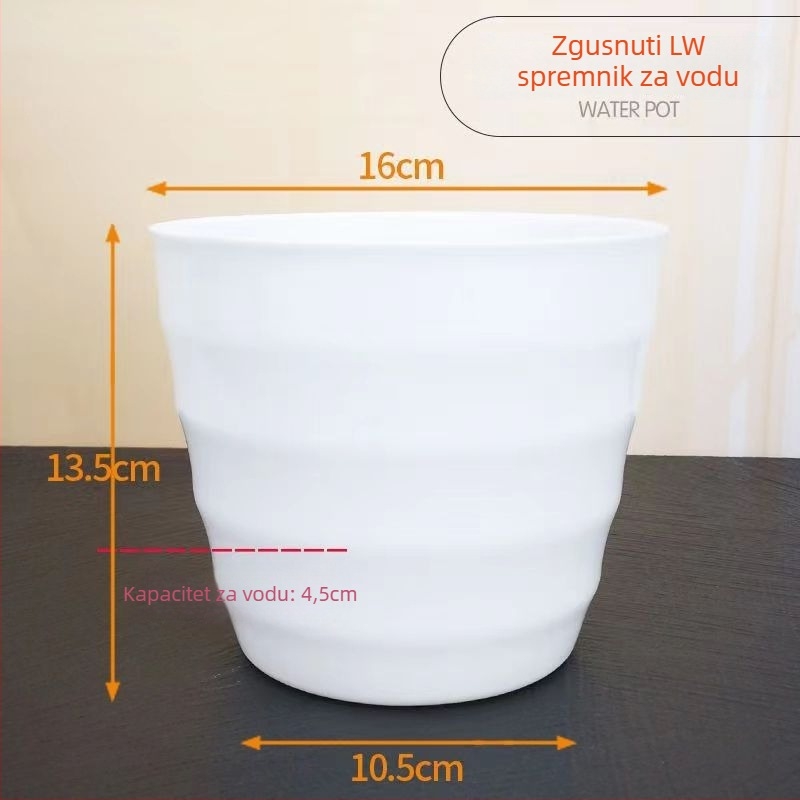 Plastični cvjetni lonac s minimalističkim dizajnom, otporan na koroziju i izdržljiv, pogodan za montažu na zid, na stol ili na pod.