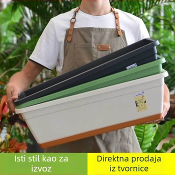 Pravokutni balkonski posuda za povrće – plastična posuda za unutarnje uzgoje s dugim pladnjem, posuda od smole za jagode i posuda za cvijeće