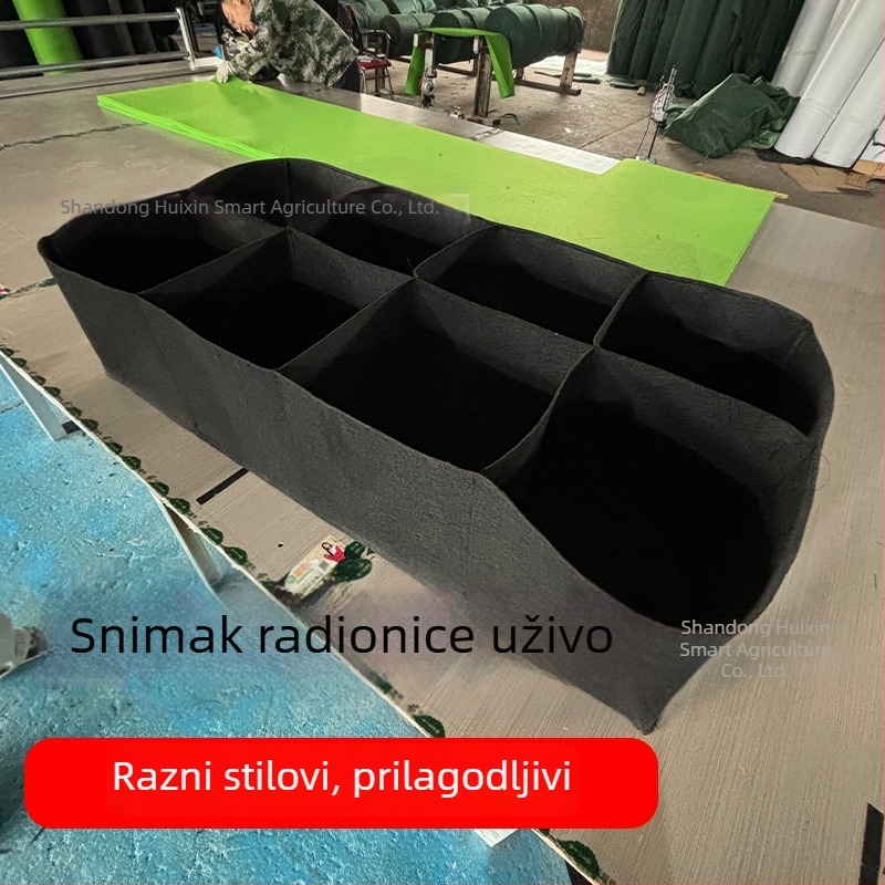 Pravokutna vrećica za sadnju s osam odjeljaka, od netkanog materijala